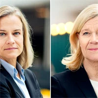 Bild på Eva Glückman, vd Grafiska Företagen, och Lena-Liisa Tengblad, vd Gröna arbetsgivare.